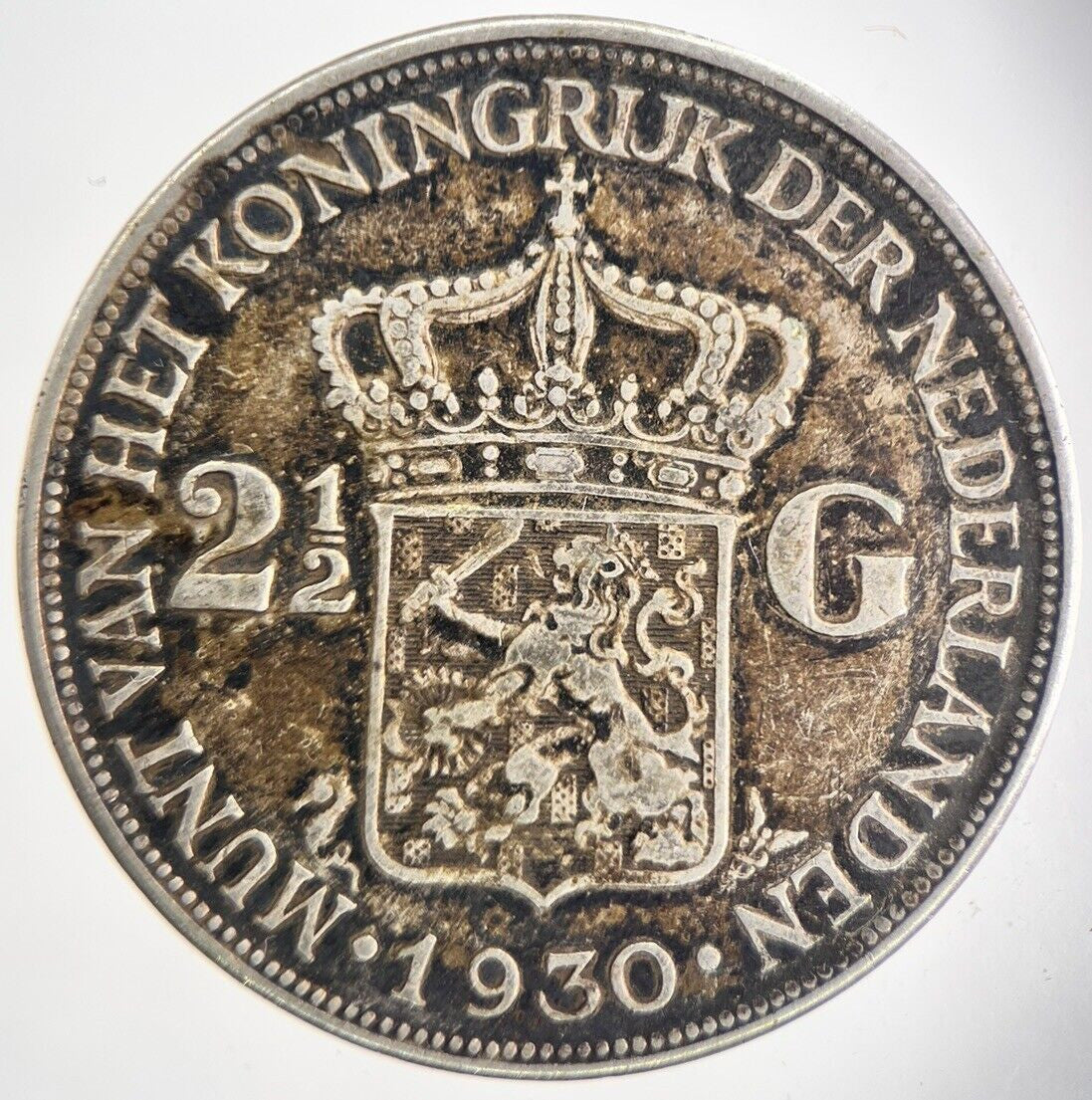1930 Netherlands 2 1/2 Gulden Silver Coin | Fine Collectable Grade | a726