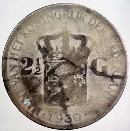 1930 Netherlands 2 1/2 Gulden Silver Coin | Fair Grade | a2223