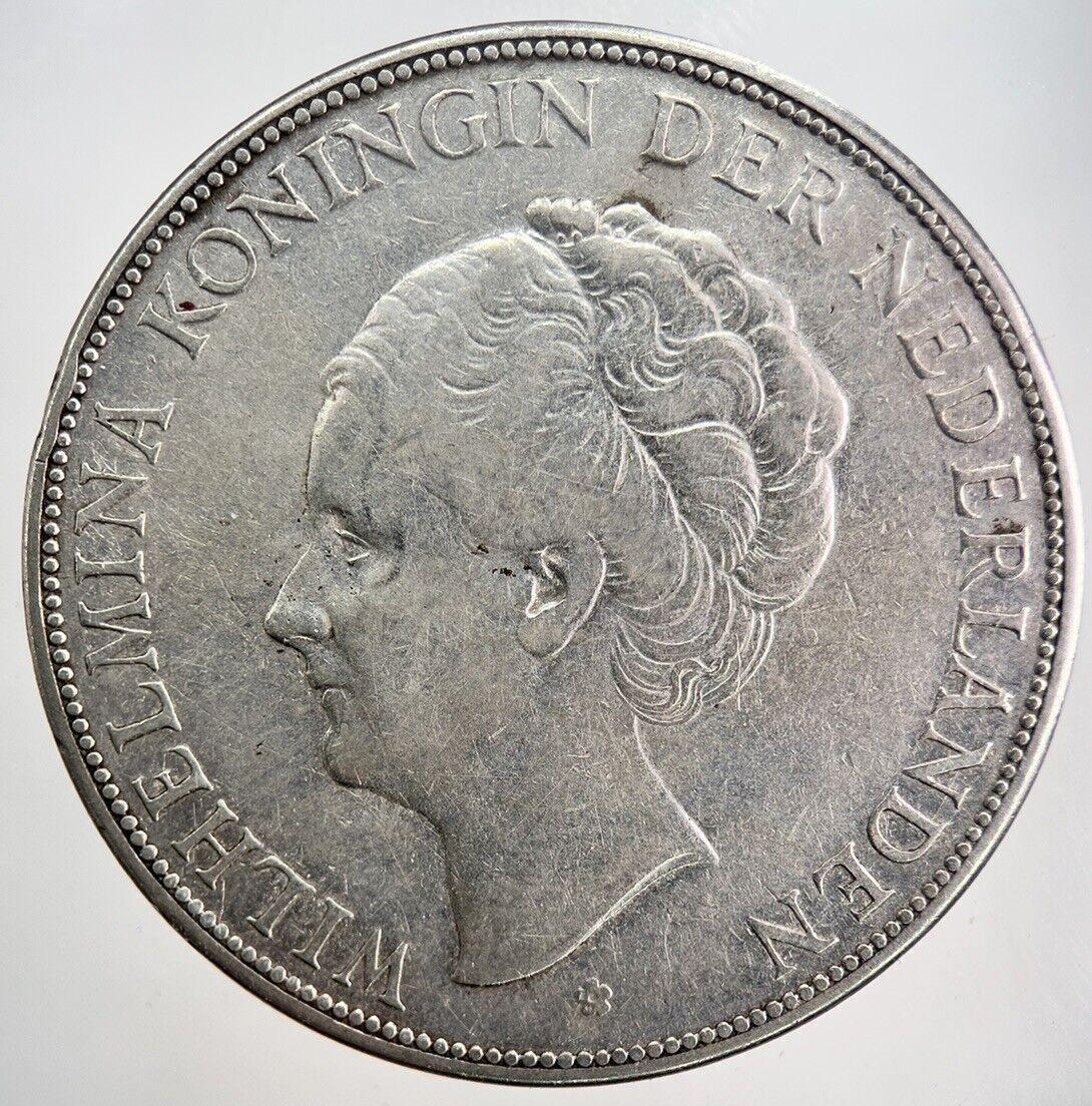 1930 Netherlands 2 1/2 Gulden Silver Coin | Fine Collectable Grade | a1752