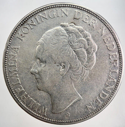 1930 Netherlands 2 1/2 Gulden Silver Coin | Fine Collectable Grade | a1752