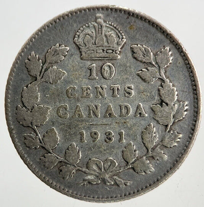 1931 Canada 10 Cents Silver Coin | Collectable Grade
