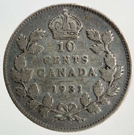1931 Canada 10 Cents Silver Coin | Collectable Grade