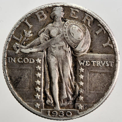 1930 US USA Standing Liberty Quarter Silver Coin | Very High Grade | a5310