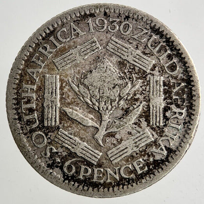 1930 South Africa Sixpence Silver Coin | Collectable Grade