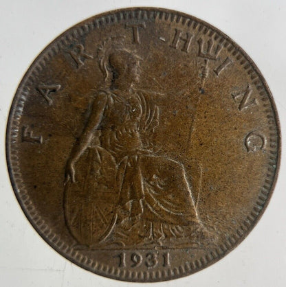1931 George V Farthing Coin | Fine Collectable Grade