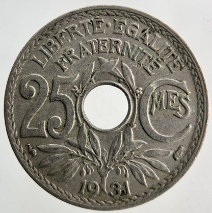 1931 France 25 Centimes Coin | Fine Collectable Grade