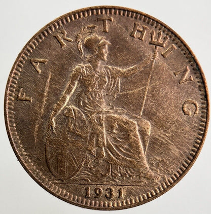 1931 George V Farthing Coin | UNC Uncirculated Grade