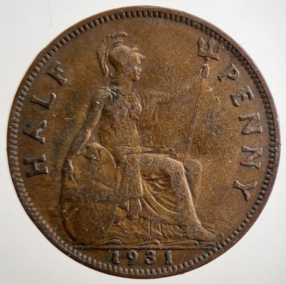 1931 George V Half-Penny Coin | Collectable Grade | a3814