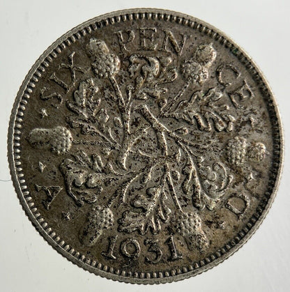 1931 George V Sixpence Silver Coin | Very High Grade