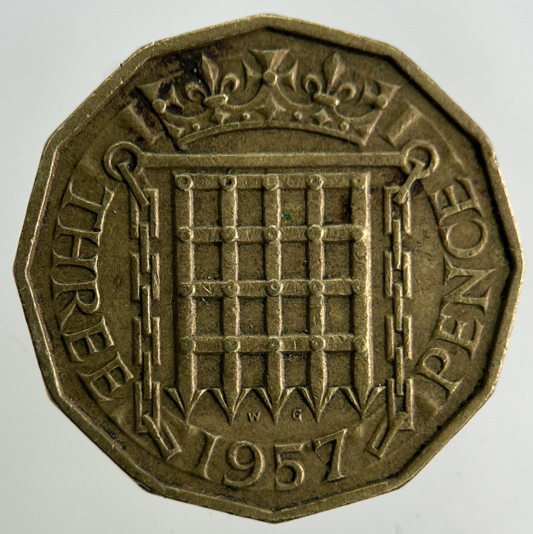 1957 Elizabeth II 2nd Brass Threepence Coin | Fine Collectable Grade