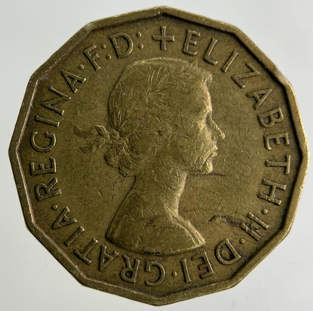 1957 Elizabeth II 2nd Brass Threepence Coin | Fine Collectable Grade