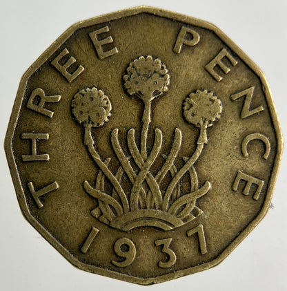1937 George VI Brass Threepence Coin | Fine Collectable Grade