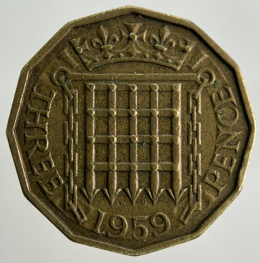 1959 Elizabeth II 2nd Brass Threepence Coin | Fine Collectable Grade
