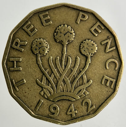 1942 George VI Brass Threepence Coin | Fine Collectable Grade