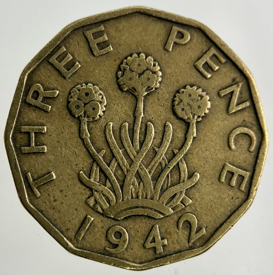 1942 George VI Brass Threepence Coin | Fine Collectable Grade
