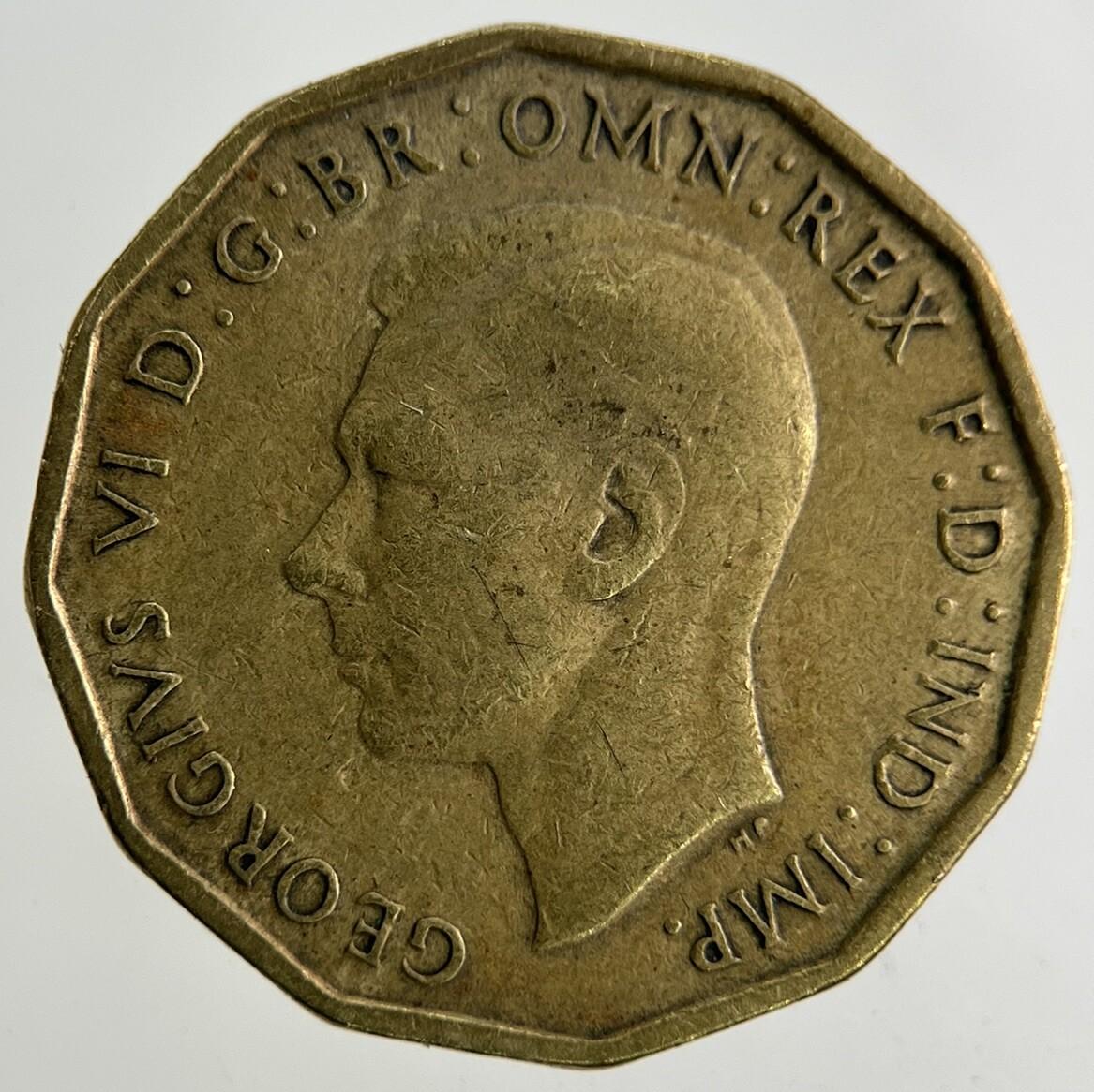 1942 George VI Brass Threepence Coin | Fine Collectable Grade