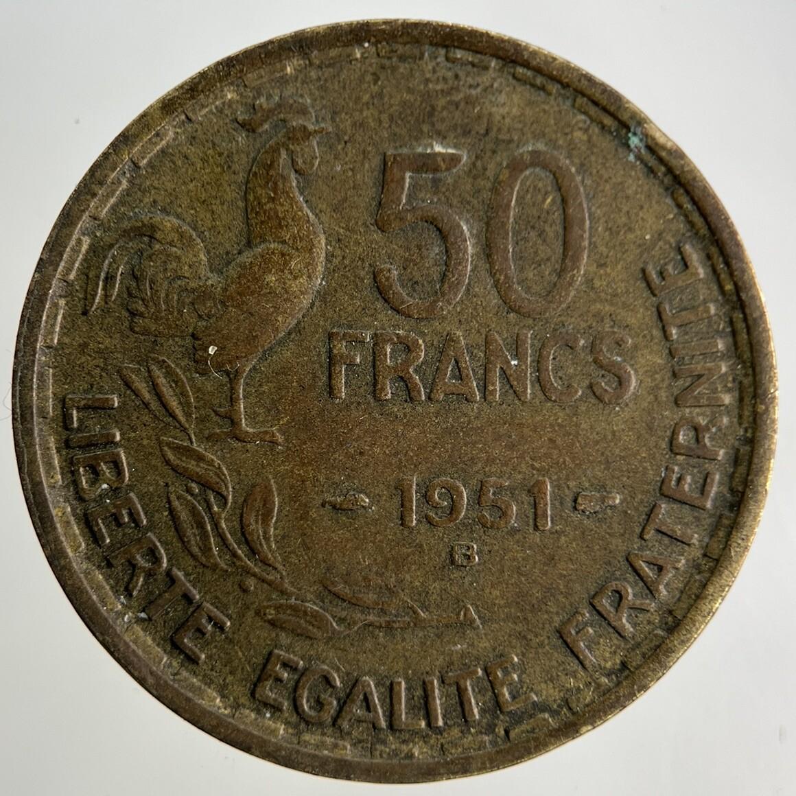 1951 France 50 Francs Coin | Collectable Grade