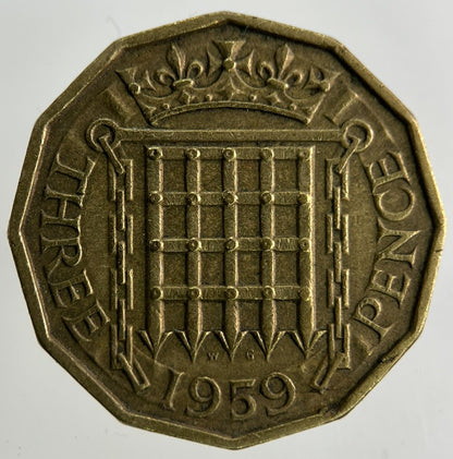 1959 Elizabeth II 2nd Brass Threepence Coin | Fine Collectable Grade