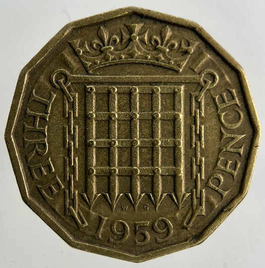 1959 Elizabeth II 2nd Brass Threepence Coin | Fine Collectable Grade