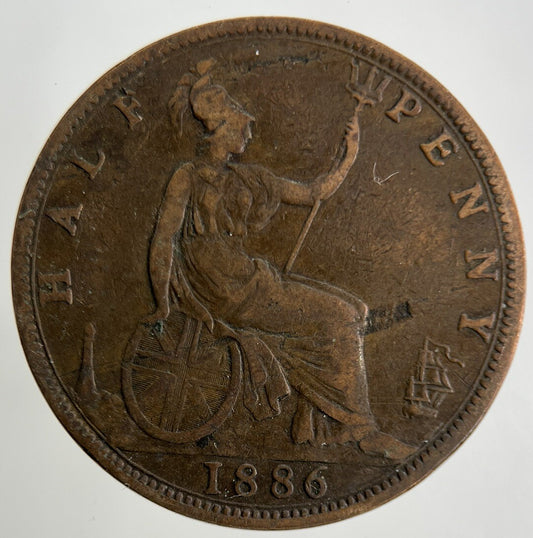 1886 Victoria Half-Penny Coin | Fine Collectable Grade