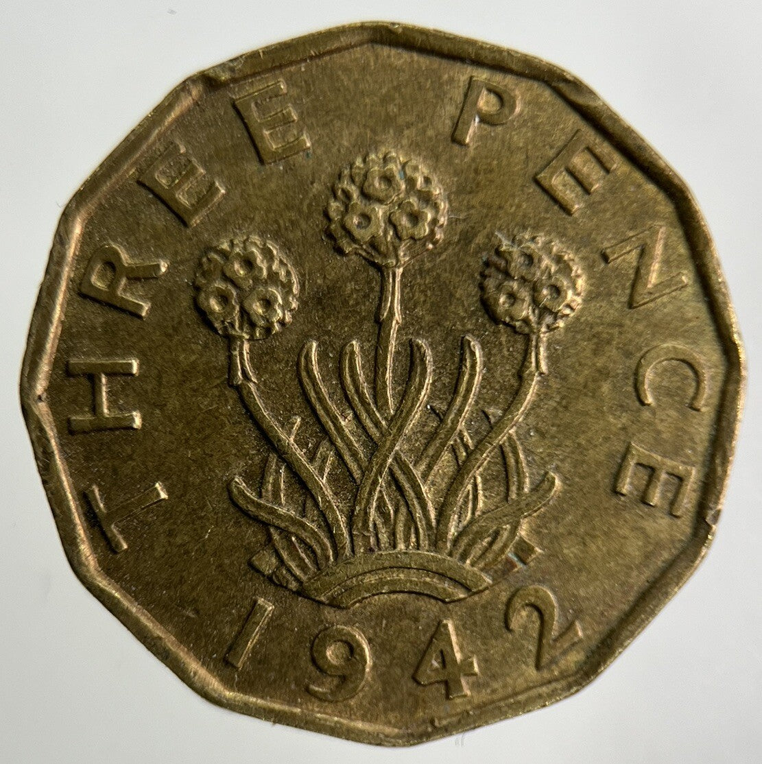 1942 George VI Brass Threepence Coin | Very High Grade