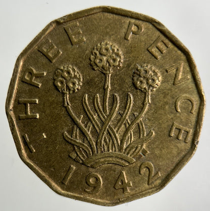 1942 George VI Brass Threepence Coin | Very High Grade