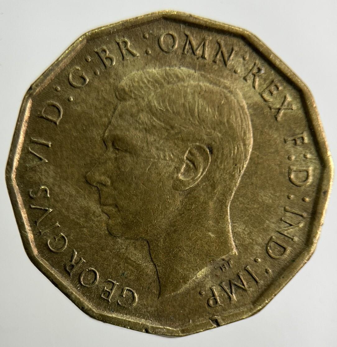 1942 George VI Brass Threepence Coin | Very High Grade