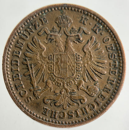 1885 Austria 1 Kreuzer Coin | Fine Collectable Grade