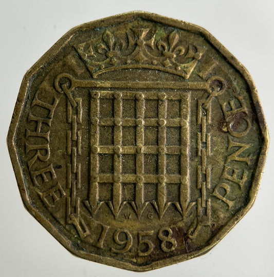 1958 Elizabeth II 2nd Brass Threepence Coin | Fine Collectable Grade