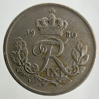 1950 Denmark 25 Ore Coin | Fine Collectable Grade