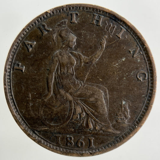 1861 Victoria Farthing Coin | Fine Collectable Grade