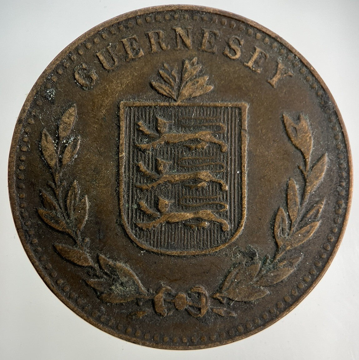 1920 Guernsey 8 Doubles Coin | Fine Collectable Grade