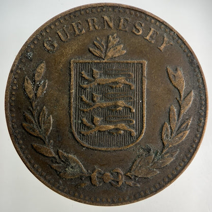 1920 Guernsey 8 Doubles Coin | Fine Collectable Grade