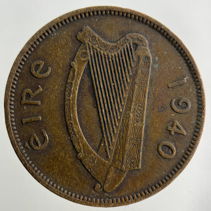 1940 Irish Half-Penny Coin | Fine Collectable Grade