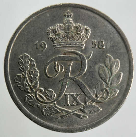 1958 Denmark 25 Ore Coin | Fine Collectable Grade