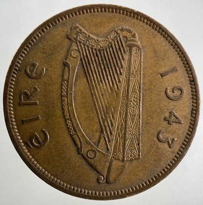 1943 Irish One Penny Coin | Fine Collectable Grade