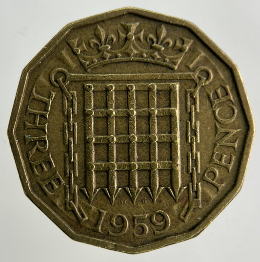 1959 Elizabeth II 2nd Brass Threepence Coin | Fine Collectable Grade