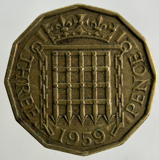 1959 Elizabeth II 2nd Brass Threepence Coin | Fine Collectable Grade