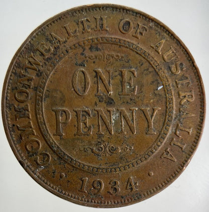 1934 Australia One Penny Coin | Fine Collectable Grade