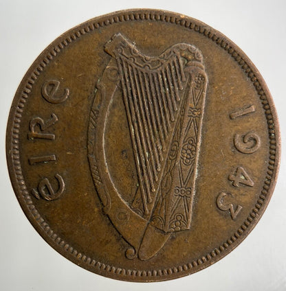 1943 Irish One Penny Coin | Fine Collectable Grade