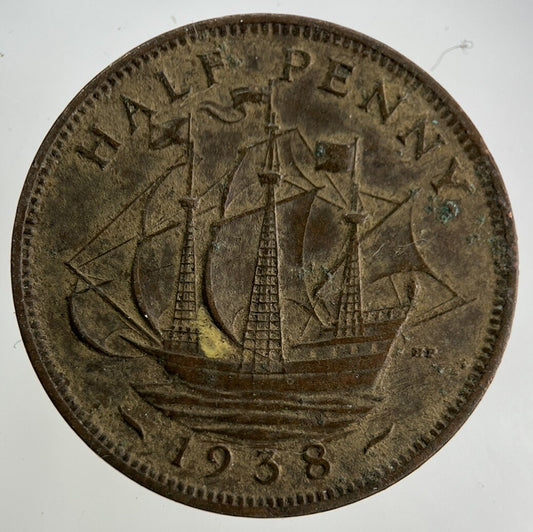 1938 George VI Half-Penny Coin | Collectable Grade