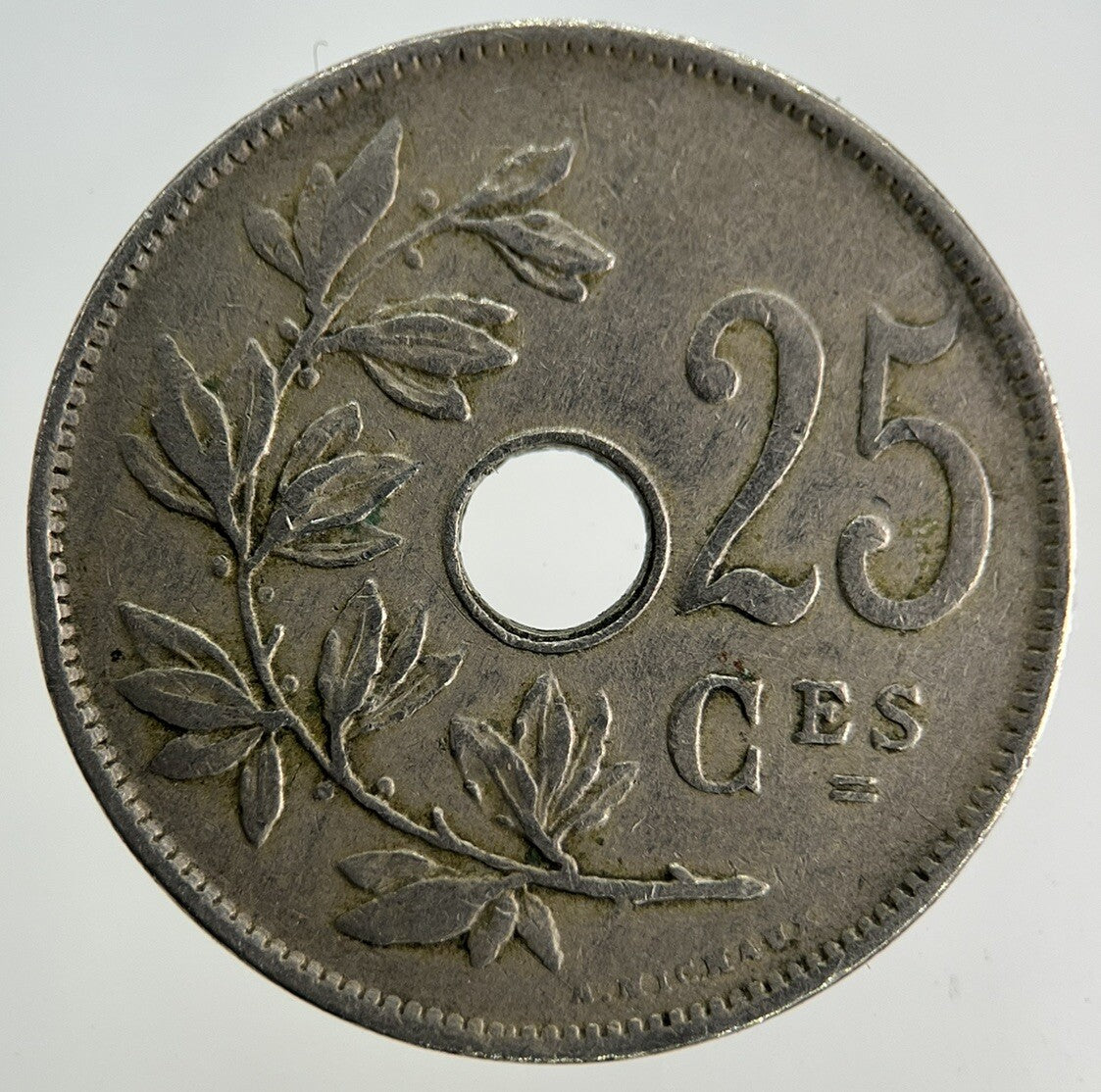 1923 Belgium 25 Centimes Coin | Fine Collectable Grade