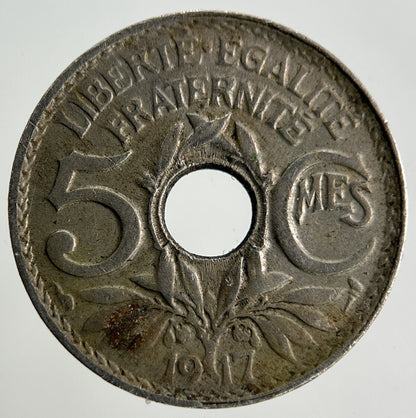 1917 France 5 Centimes Coin | Fine Collectable Grade