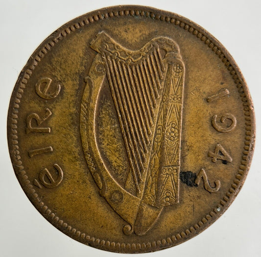 1942 Irish Half-Penny Coin | Fine Collectable Grade
