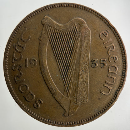 1935 Irish One Penny Coin | Fine Collectable Grade