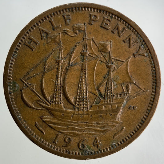 1964 Elizabeth II 2nd Half-Penny Coin | Fine Collectable Grade