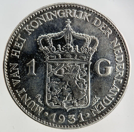 1931 Netherlands 1 Gulden Silver Coin | Very High Grade