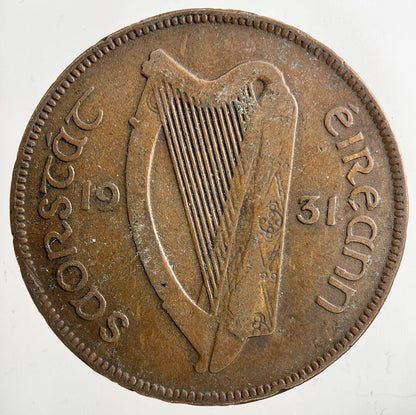 1931 Irish One Penny Coin | Collectable Grade