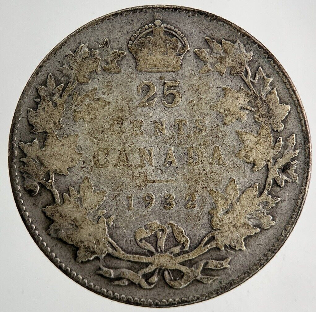 1932 Canada 25 Cents Silver Coin | Fair Grade