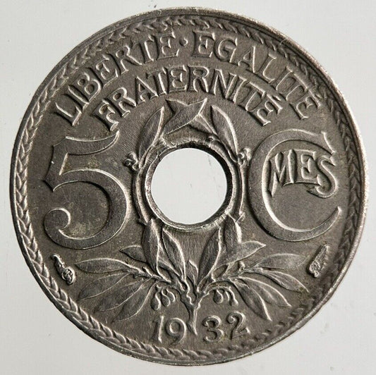 1932 France 5 Centimes Coin | Fine Collectable Grade